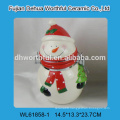 2016 superior ceramic container in snowman shape for promotion